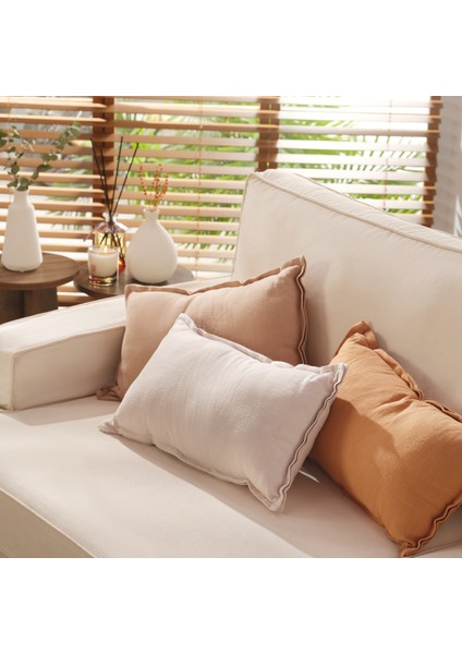 Nilüfer Şantuklu Viskon Pamuk Viskon Pamuk Dolgulu Kırlent 30x50 Cm Krem fiyatları