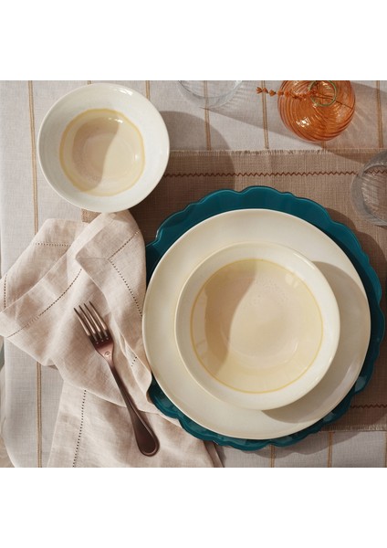 Leırıa Stoneware Pasta Tabağı 23 cm Krem