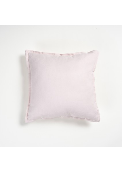Nilüfer Şantuklu Viskon Pamuk Dolgulu Kırlent 45x45 Cm Pembe