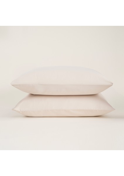 Solıd 300 Tc 2'li Pamuk Saten %100 Pamuk Saten Yastık Kılıfı 50x70 Cm Krem