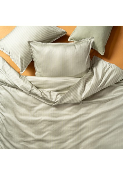 Solıd 300 Tc Çizgili 2'li Pamuk Saten %100 Pamuk Saten Yastık Kılıfı 50x70+2 Cm Yeşil fiyatları