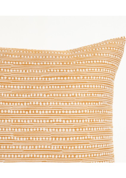 Nilüfer %100 Pamuk Dolgulu Kırlent 45x45 Cm Sarı
