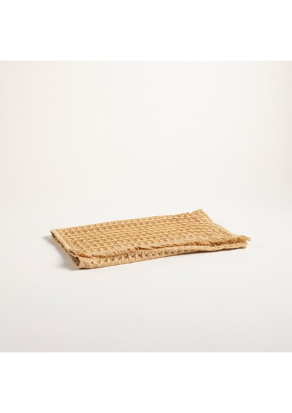 Solıd Waffle Pamuklu Yüz Havlusu 50X90 cm Sarı