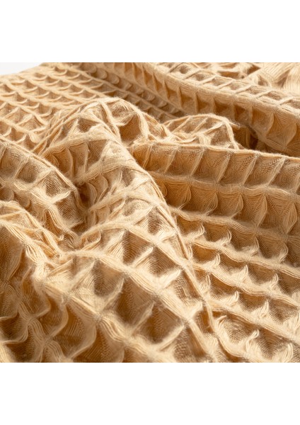 Solıd Waffle Pamuklu Yüz Havlusu 50X90 cm Sarı