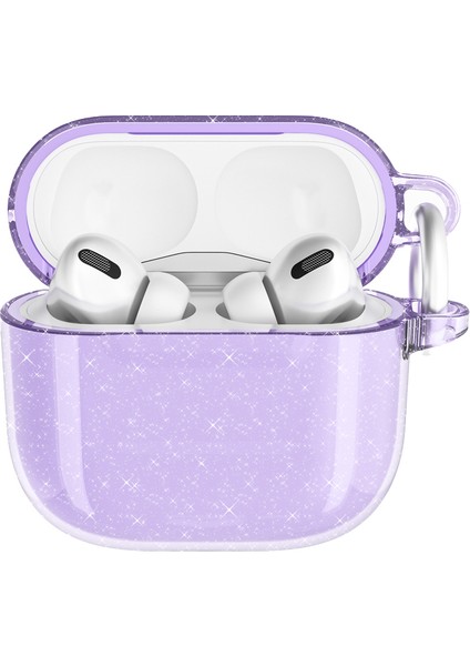 - Apple Airpods 4. Nesil - Kılıf Parlayan Simli Saydam Renkli Kılıf Allstar Airbag 32 - Mor