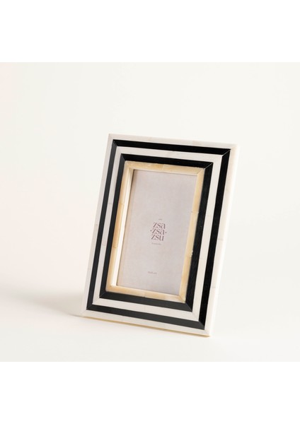 Jewar Kemik / Reçine / Mdf Çerçeve 15 x 20 x 2 cm Siyah/beyaz