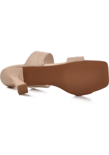 Bej Kadın Topuklu Terlik 576006 Z indirimleri