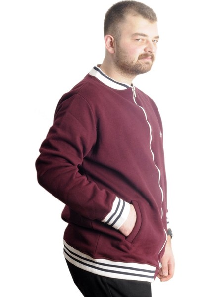 Mode Xl Büyük Beden Erkek Kolej Mont Süper 22614 Mürdüm modelleri