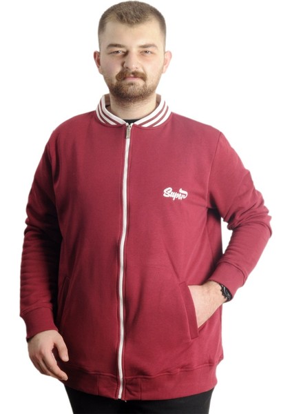 Mode Xl Büyük Beden Erkek Kolej Mont Süper 22614 Bordo