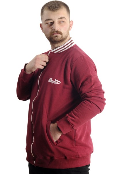 Mode Xl Büyük Beden Erkek Kolej Mont Süper 22614 Bordo modelleri