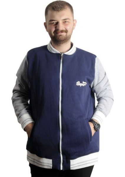 Mode Xl Büyük Beden Erkek Kolej Mont Süper 22614 Indigo Grimelanj