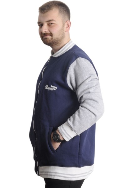 Mode Xl Büyük Beden Erkek Kolej Mont Süper 22614 Indigo Grimelanj modelleri