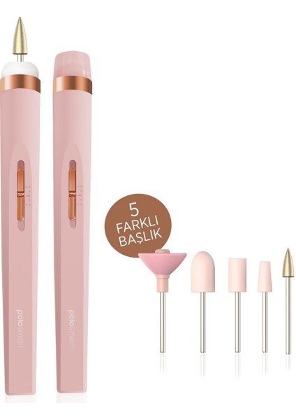 Şarjlı Işıklı Manikür & Pedikür Set Rose Gold Psc 16 5 Başlıklı