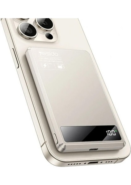 Apple iPhone 15 16 Uyumlu 15W Hızlı Şarj Magsafe Powerbank 5000 mAh Kablosuz Ultra Ince Mıknatıslı