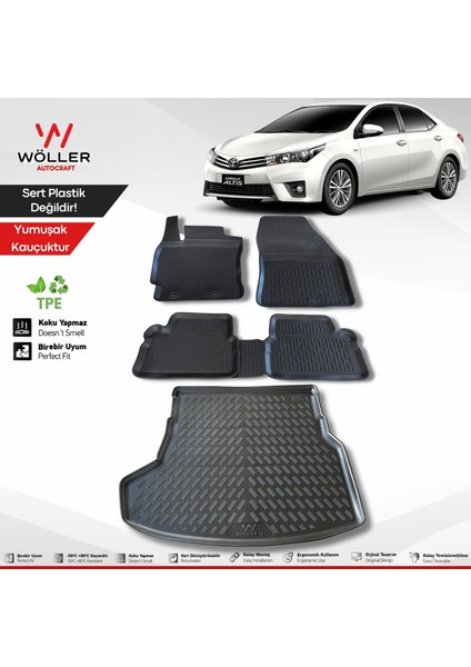 Toyota Corolla Paspas Bagaj Havuzu Set 2013 2018 Arası 3D Wöller Ultraflex Set