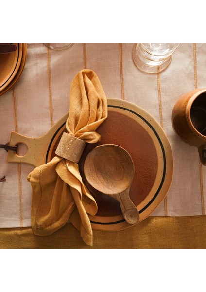 Lızbon Stoneware Servis Tabağı 33X27X1 cm Kahverengi