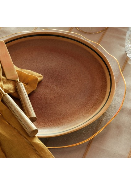 Lızbon Stoneware Yemek Tabağı 28X28X3 cm Kahverengi fiyatları