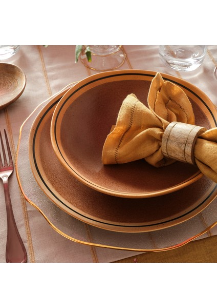 Lızbon Stoneware Yemek Tabağı 28X28X3 cm Kahverengi