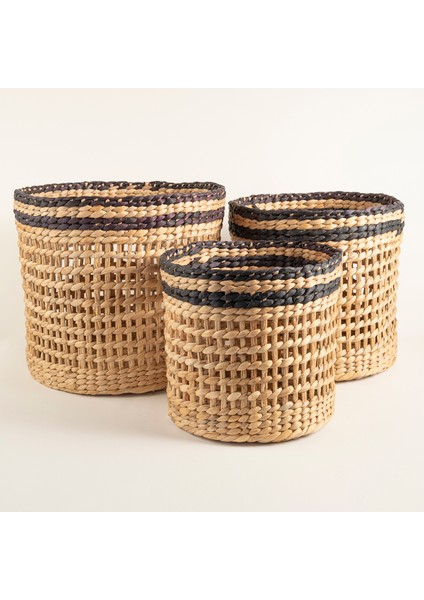 Polı Su Sümbülü Sepet 30 x 30 x 26 cm Natural / Siyah indirimleri