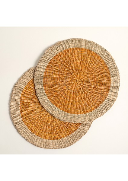 Tam Dao Deniz Çayırı Amerikan Servis 38x38x0.3 Cm Natural - Mavi