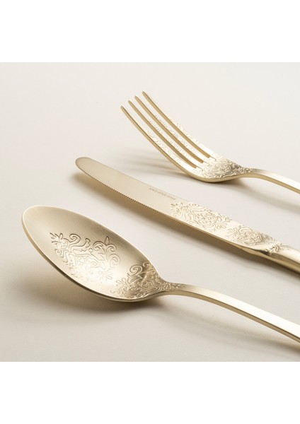 Dume Çelik Yemek Kaşığı 4X23X0.3 cm Mat Şampanya indirimleri