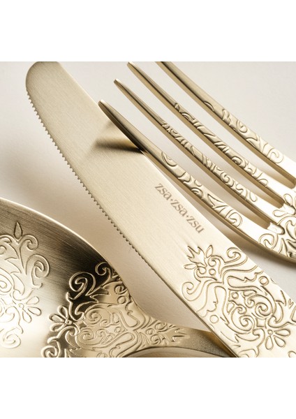 Dume Çelik Yemek Kaşığı 4X23X0.3 cm Mat Şampanya