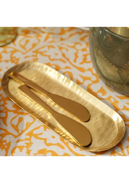 Rampur Çelik Servis Seti 2X15X0.3 cm Gold