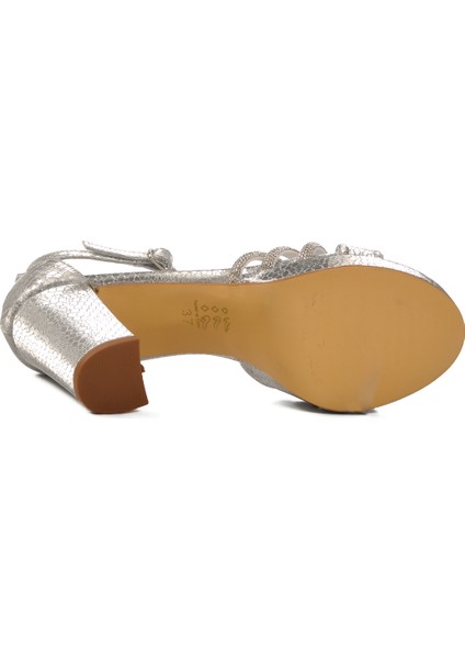 Gümüş Kadın Topuklu Abiye Ayakkabı 655386 Z indirimleri