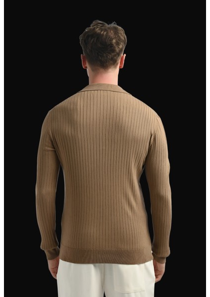 Açık Kahve Oversize Triko Kazak