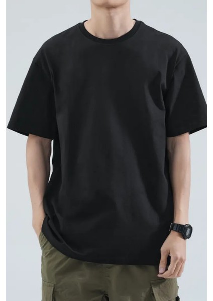 Erkek Siyah Taş Yeşil Lacivert Pamuklu 4'lü T-Shirt Paketi modelleri