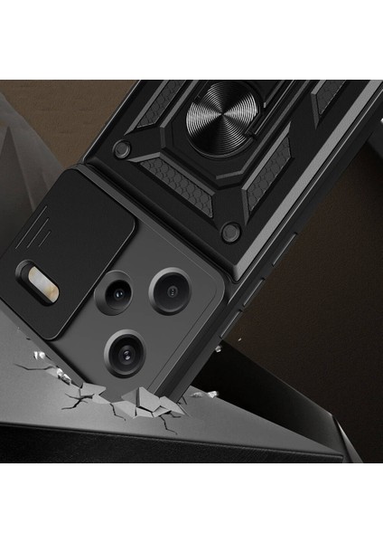 - Xiaomi Redmi Note 13 Pro Plus 5G - Kılıf Magnetik Standlı Kamera Korumalı Sürgülü Vega Kapak - Siyah - T33199 fırsatları