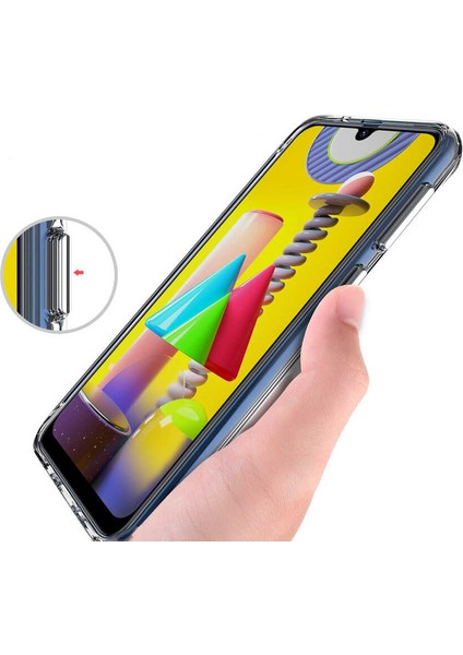 Galaxy M30S - Kılıf Şeffaf Sert Koruyucu Gard Silikon - Şeffaf fırsatları