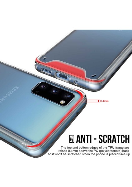 Galaxy S20 - Kılıf Şeffaf Sert Koruyucu Gard Silikon - Şeffaf fiyatları
