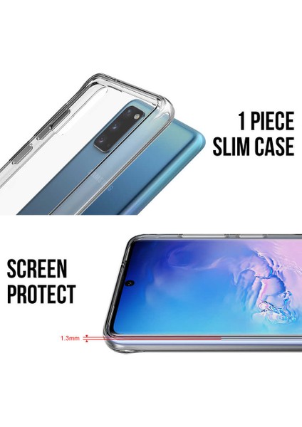 Galaxy S20 - Kılıf Şeffaf Sert Koruyucu Gard Silikon - Şeffaf fırsatları
