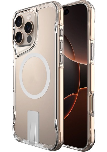 Apple iPhone 16 Pro Max - Kılıf Magsafe Şarj Özellikli T-Max Magsafe Kapak - Şeffaf