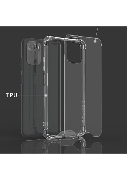 - Redmi Note 10S - Kılıf Kenar Köşe Korumalı Nitro Anti Shock Silikon - Şeffaf