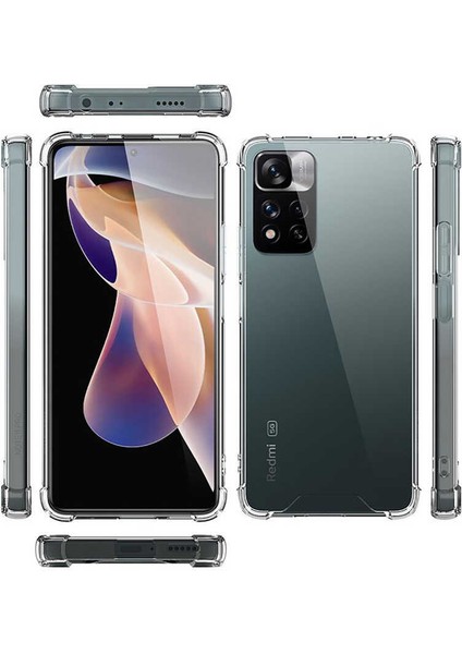 - Redmi Note 11 Pro Plus 5g - Kılıf Kenar Köşe Korumalı Nitro Anti Shock Silikon - Şeffaf - T20499