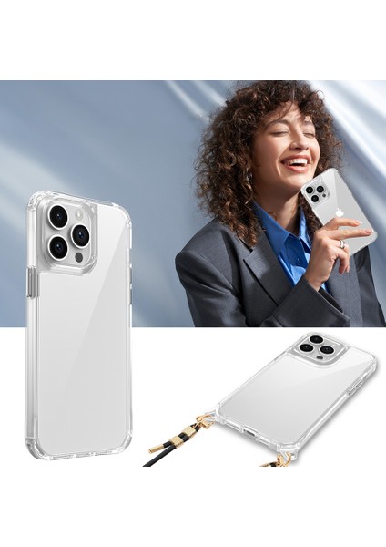 Noktaks - ZORE Apple iPhone 14 Pro - Kılıf Airbagli Takılabilir Askı Aparatlı Snap Silikon Kapak - Şeffaf - T34437 fırsatları