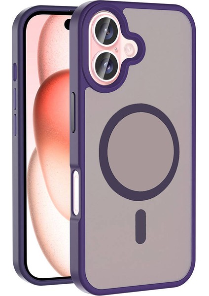 - iPhone 16 - Kılıf Magsafe Şarj Özellikli Mat Arka Yüzey Sio Kapak - Koyu Yeşil