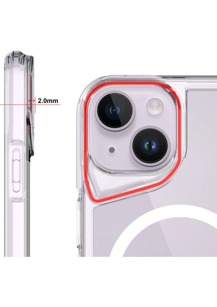 Apple iPhone 15 Plus - Kılıf Magsafe Şarj Özellikli T-Max Magsafe Kapak - Şeffaf
