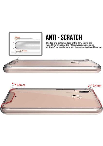 P20 Lite - Kılıf Şeffaf Sert Koruyucu Gard Silikon - Şeffaf