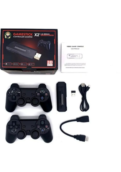 X2 Gamestick 3D Retro Video Oyunu Konsol 2.4g Kablosuz Kontrolörleri Sega/psp/ps1/pes Oyunlu indirimleri