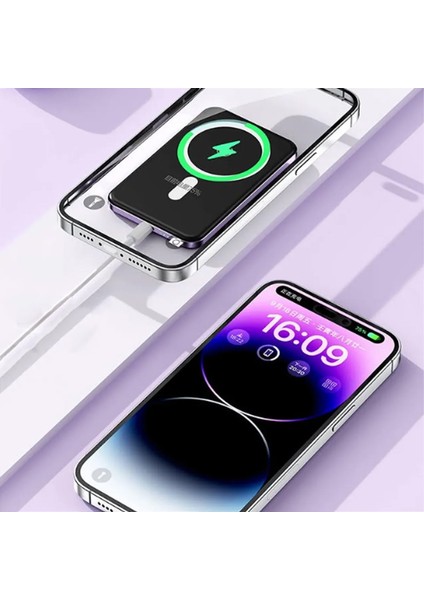 Apple iPhone 12 13 14 Uyumlu 15W Hızlı Şarj Magsafe Powerbank 5000 mAh Kablosuz Mıknatıslı fiyatları
