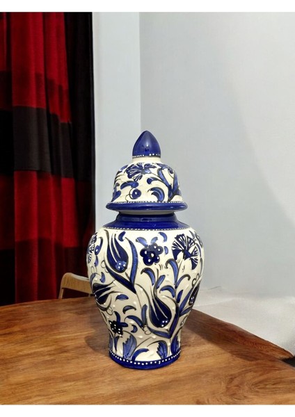 Küp Vazo ve Tabak Seti - Kütahya Çini Sanatının Incisi (20 cm Vazo & 15 cm Tabak El Yapımı)