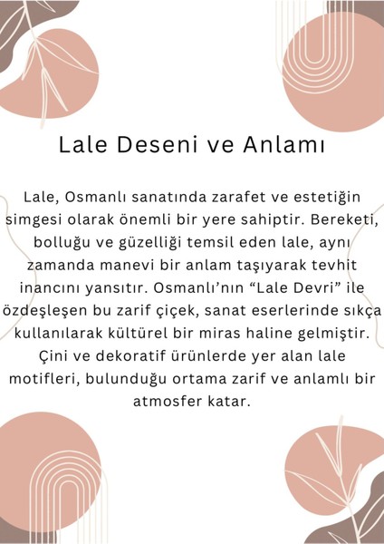 Lale Motifli El Yapımı Çini Osmanlı Ibrik Vazo - 20 cm