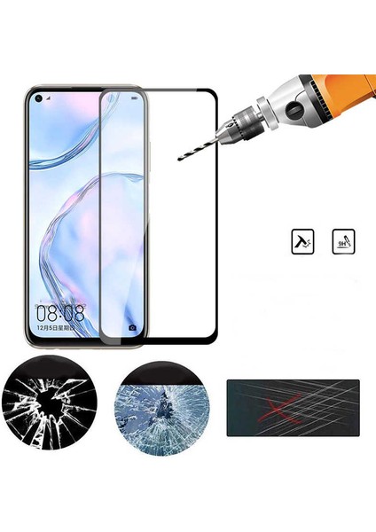 Huawei P40 Lite Ekran Koruyucu 5d Temperli Cam Koruma Siyah