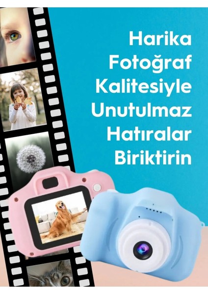 Arell Teknoloji Çocuk Kamerası Dijital Fotoğraf Makinesi Mini 1080P Hd Kamera Hafıza Kart Hediyeli indirimleri