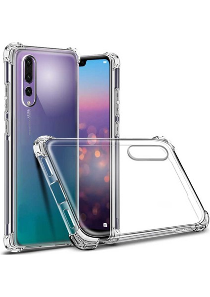 - P20 Pro - Kılıf Kenar Köşe Korumalı Nitro Anti Shock Silikon - Şeffaf