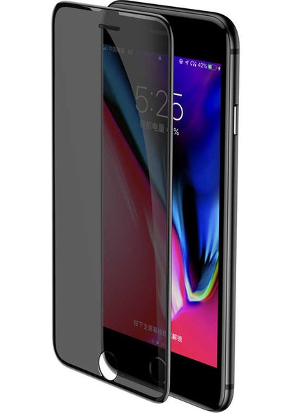 Apple iPhone 8 Ekran Koruyucu Anti-Dust Hayalet Temperli Cam Beyaz