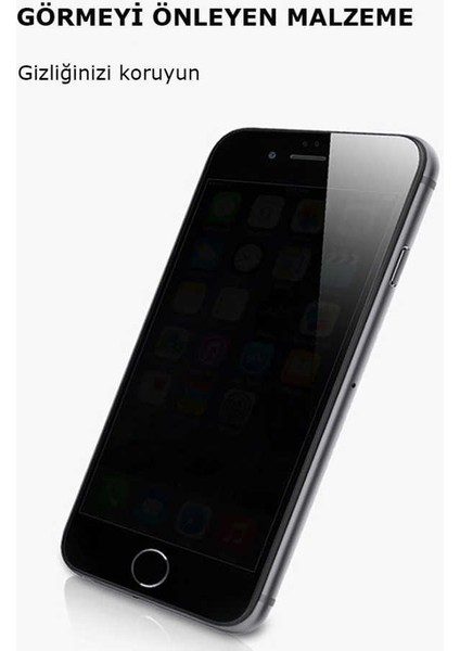 Apple iPhone Se 2022 Ekran Koruyucu Kor Privacy Hayalet Cam Ekran Koruyucu Siyah